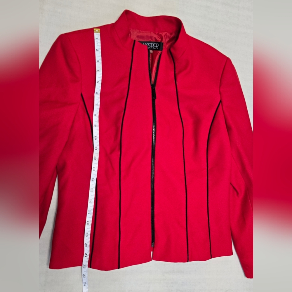 Kasper Women's Red Jacket with Black Accents - Picture 3 of 10